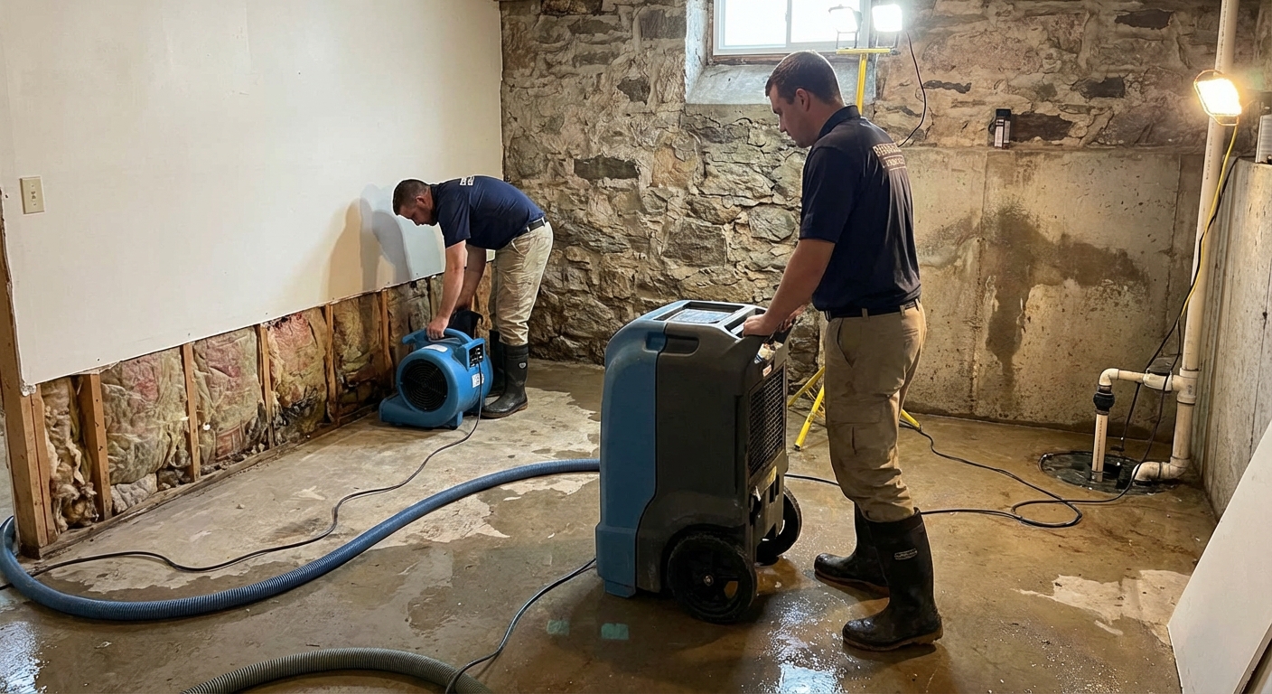 Flooded Basement Restoration in Ashland