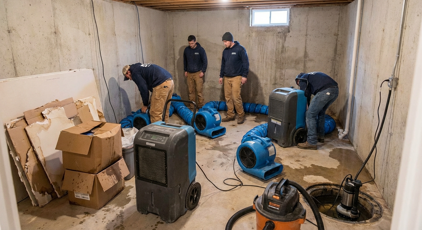 Flooded Basement Restoration in Carlisle