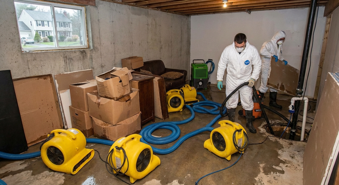 Flooded Basement Restoration in Acton