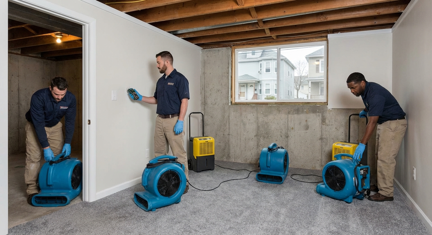 Flooded Basement Restoration in Lawrence