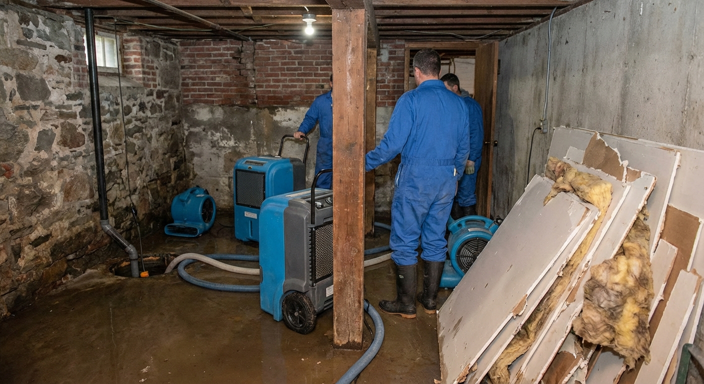Flooded Basement Restoration in Salem