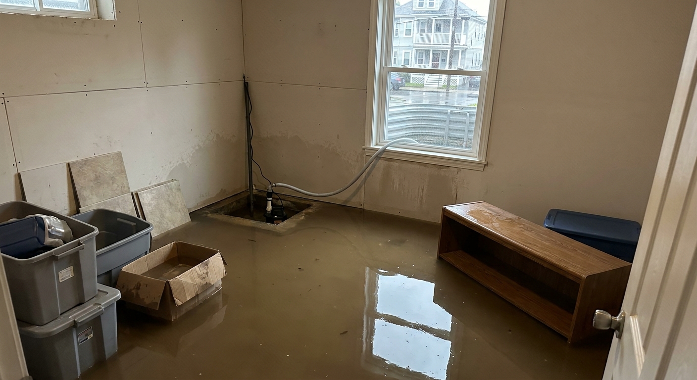 Flooded Basement Restoration in Revere