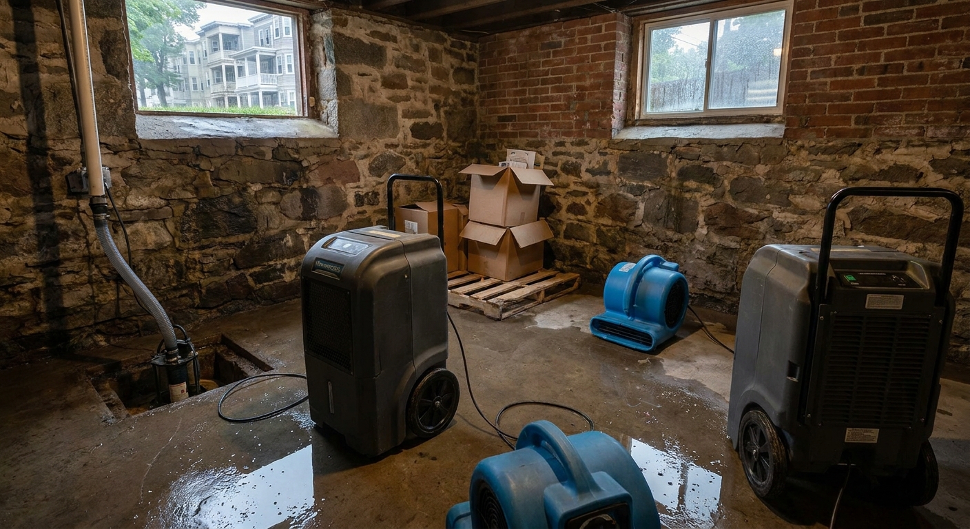 Flooded Basement Restoration in Somerville