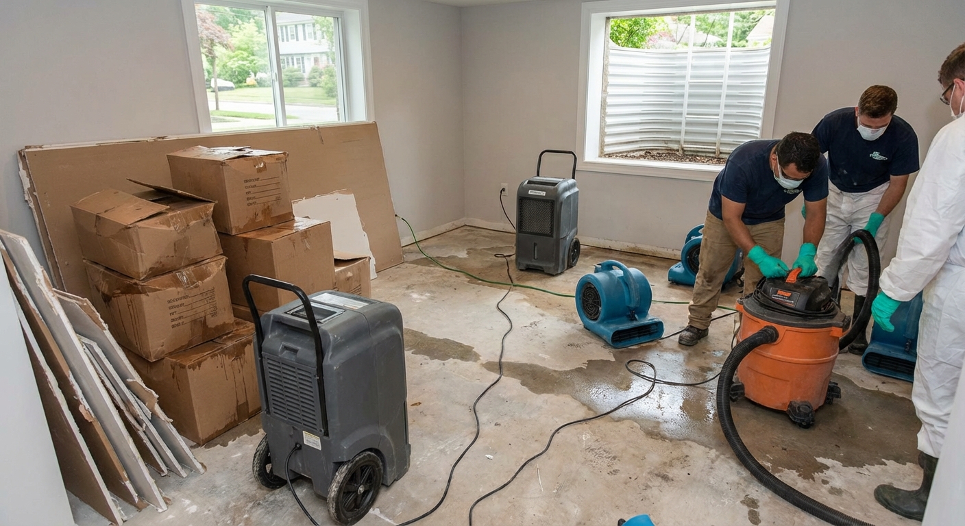 Flooded Basement Restoration in Wayland