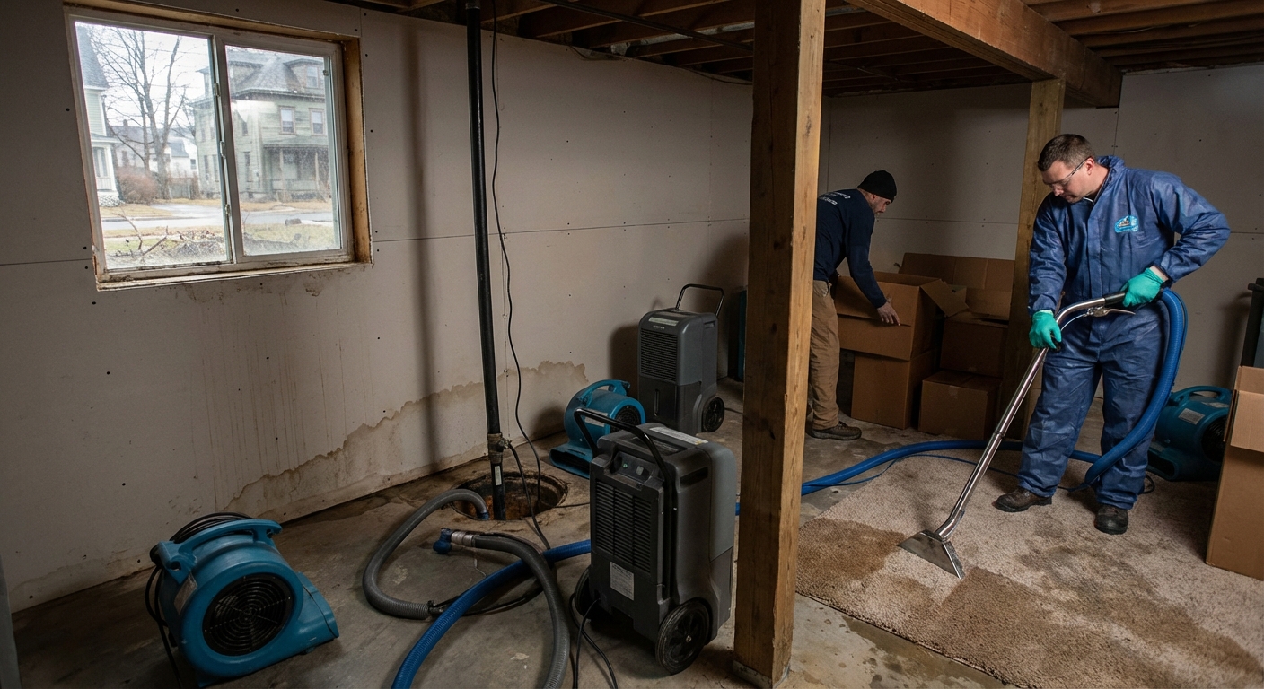 Flooded Basement Restoration in Arlington for Burlington Homes